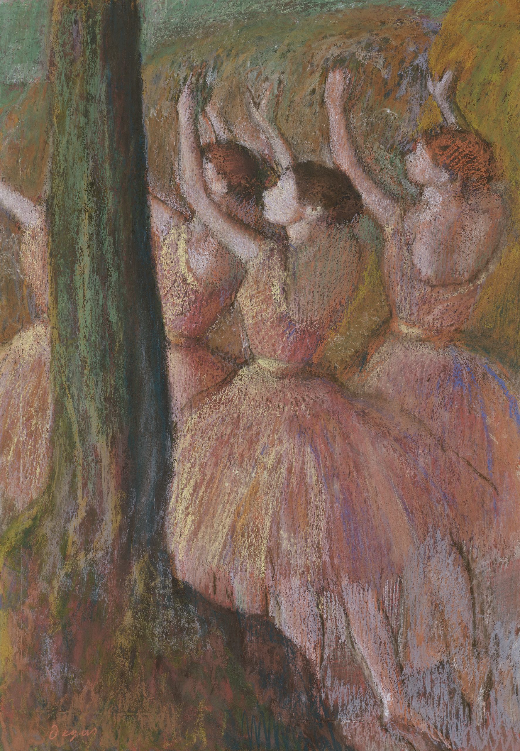 degas dancers in rose ballerina dancing painting
