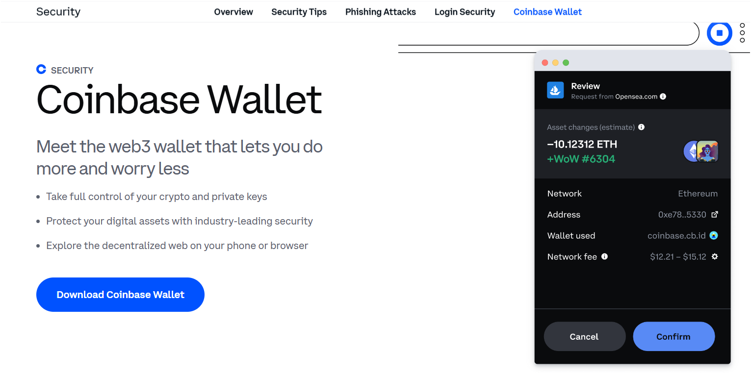 Coinbase Wallet's security