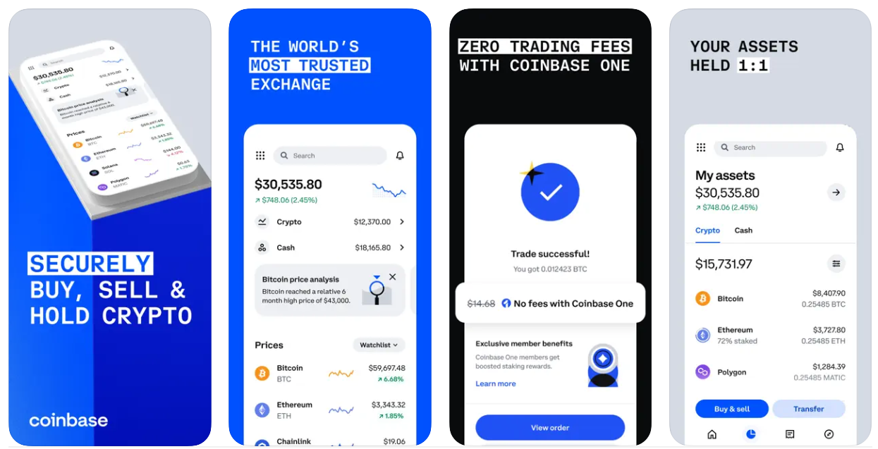 Coinbase mobile app