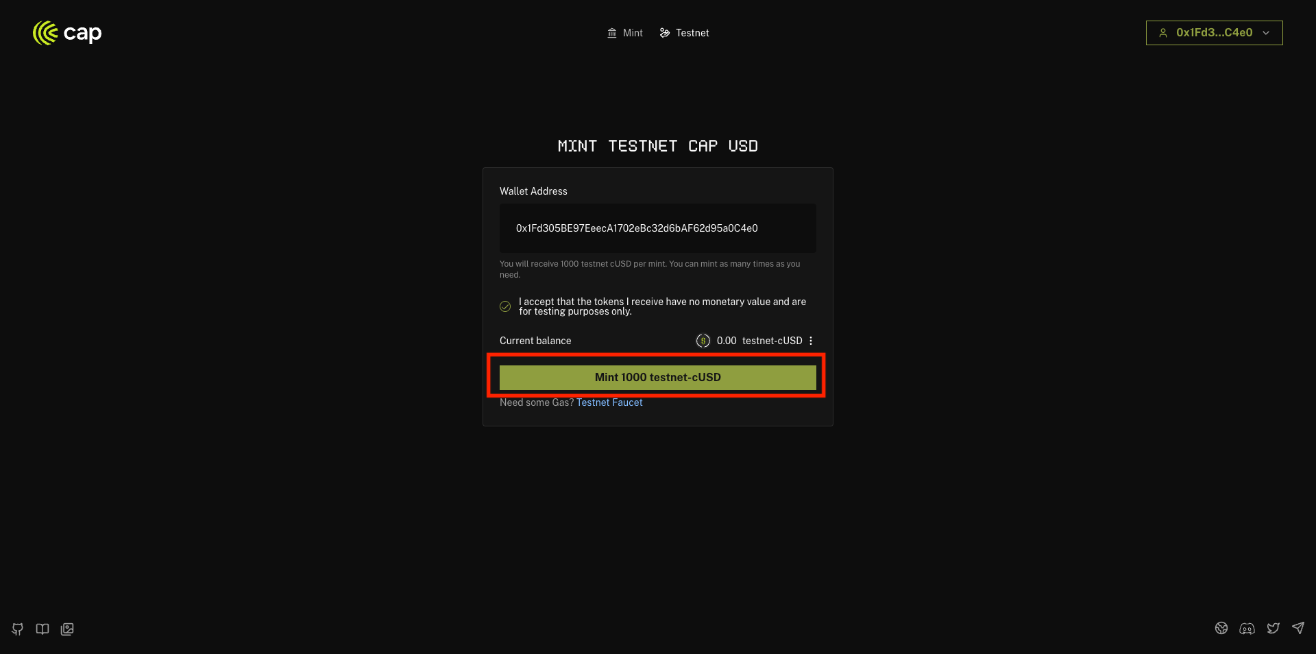 Recording Activity on the Testnet